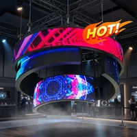 Layar LED Fleksibel Dalam Ruangan P2, Panel LED Film Lunak Full-Color, Video Wall Melengkung, Signage Digital, Iklan Toko Ritel