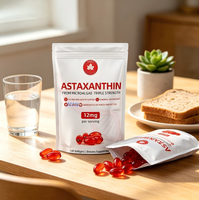 Gélules d'astaxanthine 12 mg de source microalgue, complément alimentaire, fabrication OEM, marque privée, capsules molles