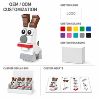 Bloques de Construcción Caninos Personalizados, Modelo Animal 3D DIY, Juguete de Construcción STEM, OEM, ODM, Marca Privada, Regalo para Niños, Coleccionables