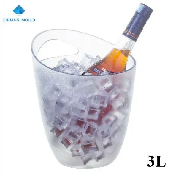 Baril à vin transparent en plastique avec poignée unique, ab, de 3l, pour le champagne et la glace, 10 unités