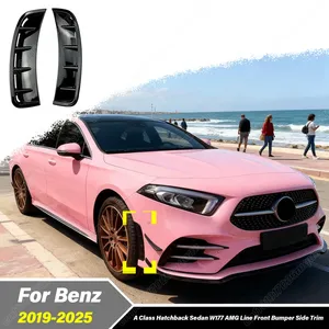 Pour Mercedes Benz Classe A Berline W177 AMG Line 2019 2020 2021 2022 2023 2024 2025 Kit de carrosserie décoratif pour déflecteurs latéraux avant - Product Image 1