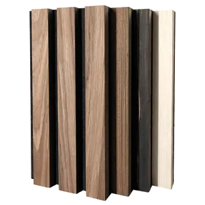 3D board 600*2400mm Manufacturer slat wood wallpanels MDF acoustic natural oak soundproofing material Akupanel indoor