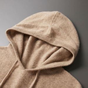 Automne et hiver hommes laine à capuche Logo personnalisé chaud haute qualité cachemire tricot épais col rond hommes chaud décontracté laine à capuche - Product Image 3
