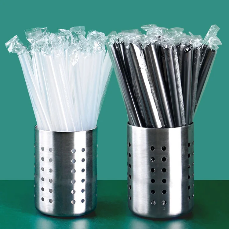 Plastic Straw Custom Package Printed Disposable Straight Plastic PP Bubble Tea Drinking Straws