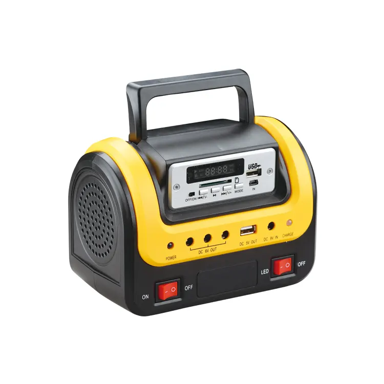 Tragbare Notfall-Solarstrom banken für Camping reisen im Freien Externes Ladegerät mit Taschenlampe FM-Radio MP3-Player