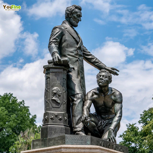 Statue commémorative personnalisée en bronze d'Abraham Lincoln, homme libéré agenouillé avec des menottes brisées, sculpture de monument pour place extérieure - Product Image 1