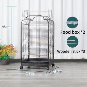 Dayanıklı Metal Papağan Kafesi Tekerlekli ve Ayaklı, Besleme Kapılı, Uzun Süreli Kullanım İçin Tasarlanmış Evcil Hayvan Kafesleri Evcil Hayvan Evi - Product Image 4