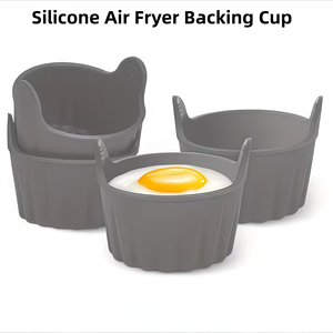 Moules de cuisson <span class=keywords><strong>en</strong></span> <span class=keywords><strong>silicone</strong></span> de qualité alimentaire <span class=keywords><strong>pour</strong></span> friteuse à air, tasses antiadhésives <span class=keywords><strong>pour</strong></span> œufs, cupcakes, crêpes, puddings, tartes, accessoires réutilisables <span class=keywords><strong>pour</strong></span> friteuse à air - Product Image 1