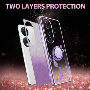 Soporte de anillo en <span class=keywords><strong>Vogue</strong></span> Chrome Lujosa Funda de TPU suave para Samsung A07/A17/A56/A36/A26/A16/A55/A35 Gradient Shiny Phone Case Cover - Product Image 6