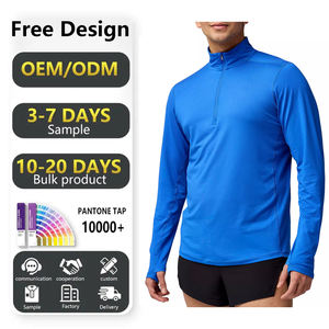 Personnalisé Dry Fit 65% Polyester 35% Spandex Manches Longues Performance Wicking Quarter Zip Pullover Activewear Sport Sweatshirt - Product Image 1