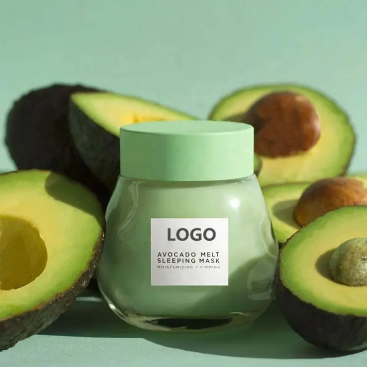 Частная торговая марка, тусклая кожа, ночной фруктовый аромат, Органическая зеленая авокадо, плавкая маска для сна