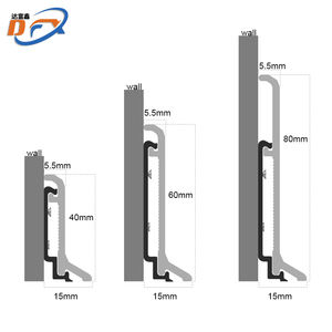 Plinthe en alliage d'aluminium <span class=keywords><strong>à</strong></span> facettes diamantées, hauteur 4 cm, épaisseur 1,1 mm, installation autocollante, garantie 5 ans pour appartement et hôpital - Product Image 5