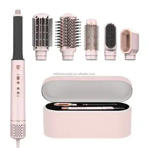 Hoge Kwaliteit Bldc High Speed Air Auto Wrap Hair Styler 6 In 1 Multifunctionele Styler Verwisselbare 6 Bijlagen