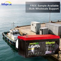 Batterie au phosphate de fer et de lithium de qualité A 24V 200AH 5KW 6000 Deep Cycle Marine RS485 Smart BMS Prise Anderson CE RoHS IP67 OEM ODM