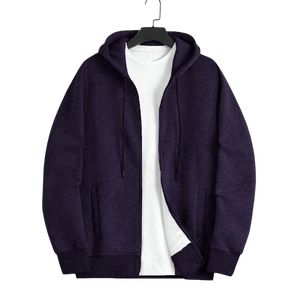 Sudadera con capucha pesada con cremallera y hombros caídos, tela, color y talla personalizables, estilo oversize para ropa urbana de invierno - Product Image 2