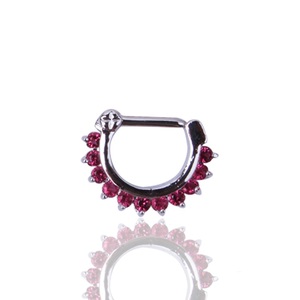 1 unidad de <span class=keywords><strong>Piercing</strong></span> de Acero Inoxidable con Zirconia, Estilo Tribal, tipo Clicker, para Nariz, Septum, Pezón, Oreja, Anillo de Boda, Joyería Encantadora 16g - Product Image 6