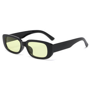 Lunettes de soleil carrées rétro vintage pour femmes de vente chaude avec abat-jour en plastique rectangulaire Logo personnalisé <span class=keywords><strong>sur</strong></span> <span class=keywords><strong>lentille</strong></span> cadre en PC - Product Image 5