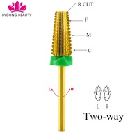 Foret de manucure et de pédicure, accessoire de soin des ongles, 10 pièces, en carbure de tungstène, acrylique, gel, coupe droite, application rapide, 5 en 1
