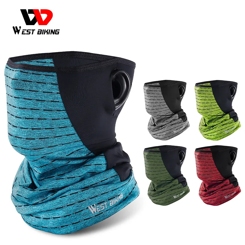 WEST BIKING Cycling Ice Silk Scarf Mouth Anti-Pollution Waterproof Bicycle Neck Scarf Quick Drying Dust Face Cover