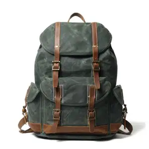 Hautton Best Selling Backpack bag Vintage Real Genuine Leather Backpacks Hot sales laptop School Men Backpack