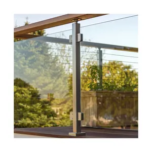 不锈钢柱玻璃栏杆面板使用连接器点固定紧固件配件支架不锈钢柱玻璃栏杆