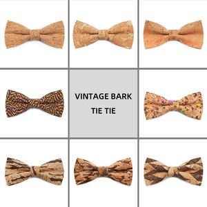 Sangles Réglables Cravates Fait Main Design Rétro Différent Cravate en Bois de Liège pour Hommes - Product Image 3