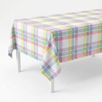 Nappe en flanelle PEVA imperméable et résistante à l'huile, personnalisable, écologique, durable, à carreaux colorés, imprimée par gravure moderne Xin Shu