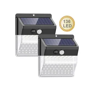 Led Solar Light Home Garden Wall Mounted Solar Beveiliging Licht 136 Led Motion Sensor Solar Wandlamp 3 Side Licht tuin Solar