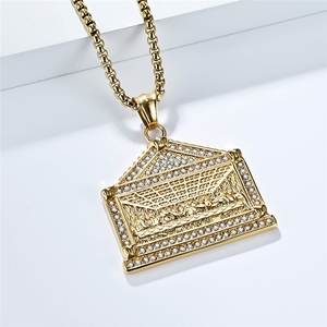 Collares <span class=keywords><strong>de</strong></span> Moda Hip Hop con Colgante <span class=keywords><strong>de</strong></span> <span class=keywords><strong>la</strong></span> Última Cena en Acero Inoxidable Resistente al Agua, Joyería Religiosa <span class=keywords><strong>de</strong></span> Tendencia para Hombre, Venta al Por Mayor 2025 - Product Image 3