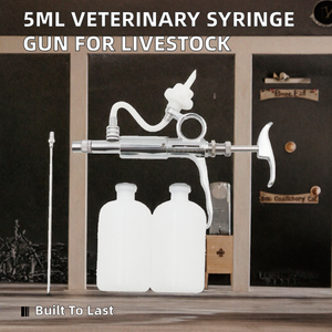 SUAVE SURGICAL INSTRUMENTS Jeringas Veterinarias de Plástico Reutilizables de 5 ml, Pistola Inyectora de Vacunas para Cerdos, Vacas, Perros y Ganado, Inyección Continua - Product Image 2