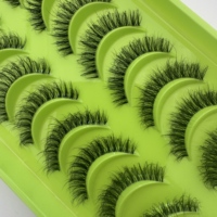 Paquet de 10 paires de faux cils bouclés vaporeux 8mm D Curl Strip en vente de gros