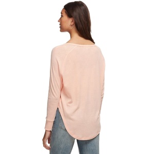 En gros dames col rond raglan à manches longues femmes surdimensionné haut bas - Product Image 6