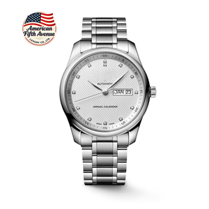 Montre mécanique de luxe pour homme avec phase lunaire, chiffres romains, boîtier en acier inoxydable, bracelet, cadran en cristal saphir, mouvement mécanique, réserve de marche, 42 mm - Product Image 2