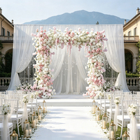 DKB Hersteller Maßgefertigter 8*8ft Rosa und Weißer Quadratischer Künstlicher Blumenbogen für Hochzeiten und Firmenveranstaltungen Vermietungsgeschäft