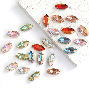 Lan Guang New 7*15Mm Claw Thiết Lập Thạch May Trên Navette Thủy Tinh Thạch Bán Buôn Pha Lê <span class=keywords><strong>Chaton</strong></span> Điểm Trở Lại Thạch - Product Image 1