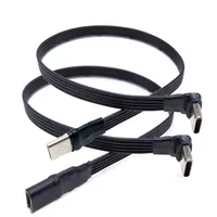 Câble d'extension USB 2.0 Type C vers Type C pour transfert de données, adaptateur 90°, câble plat USB-C FPC FPV 2A 5CM-100CM