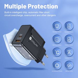Chargeur rapide magnétique USB-C et USB 20W QC3.0 avec protection contre les courts-circuits pour téléphones portables et ordinateurs portables (prises US/EU/UK) - Product Image 2
