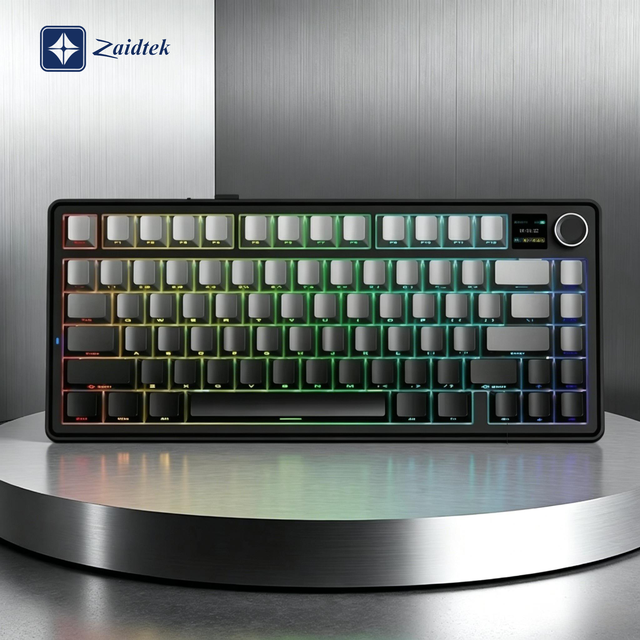 3-Mode Wireless Mechanical Keyboard with RGB Backling, Hot Swappable Silent Switches for Office Gaming.