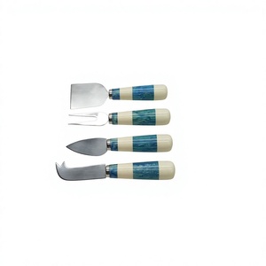 Ensemble de 4 couteaux à fromage, lame en acier inoxydable, manche en résine, style traditionnel occidental, finition polie, durable, pour la cuisine - Product Image 3