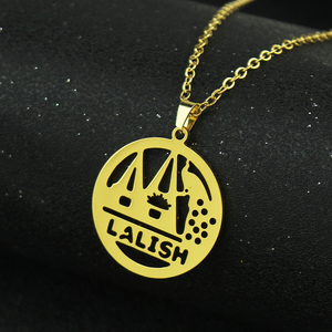 Yezidi <span class=keywords><strong>Lalish</strong></span> Pendentif Colliers En Acier Inoxydable Or/Argent Couleur Hommes Femmes Le Plus Saint Temple des Yézidis Bijoux Cadeau - Product Image 6