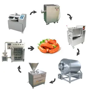 Linha de produção automática industrial de salsichas e salsichas 200kg