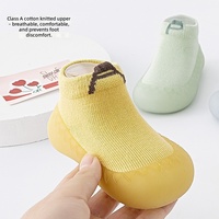 Chaussons-chaussettes antidérapants pour bébé, semelle souple en caoutchouc, premiers pas, tricotés et respirants, pour garçons et filles