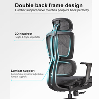Chaise de bureau ergonomique en tissu de conception moderne professionnelle de haute qualité avec support lombaire réglable à dossier haut pour une utilisation au bureau