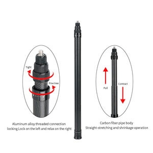 新品カーボンファイバーシングルスタンドハンドヘルドDSLRカメラ自撮り棒屋外ポータブルスタンドモバイルライブストリーミングシングルスタンド - Product Image 3