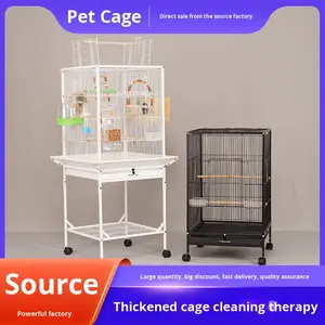 Dayanıklı ve Anti-pas 52 "x 18" x 18 "için hareketli Caster sprey kaplama ile küçük ve orta kuş için açık üst kuş kafesi Vila - Product Image 3