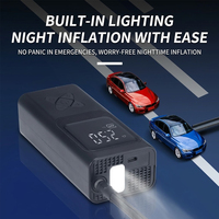 Compresseur d'air numérique portable 12V intelligent sans fil en ABS avec lumière LED et manomètre pour gonflage rapide