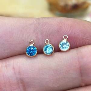 GP 3mm 4mm 6mm Charm pierre de naissance Lunette remplie d'or 14 carats Chaînes de bijoux permanentes Fabrication de pendentifs à breloques en zircon Vente en gros - Product Image 4