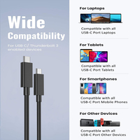Kabel USB C pengisian daya cepat, Kabel pengisian daya USB C ke USB C Kabel nilon kepang Super cepat 20Gbps Video 4K 240W 100W 5A