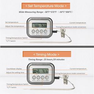 Temporizador de alerta de termómetro de carne de sonda única Digital personalizable para cocinar asar horno de barbacoa instrumento de temperatura de caramelo OEM - Product Image 3