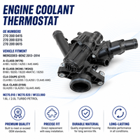 Termostato Automotriz para Mercedes Benz OE 2702000415 2702000315 2702000615 Compatible con Clase B, Repuesto Automotriz